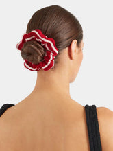 Hunza G Scrunchie Crinkle in Red and White Stripe