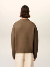Ami Paris Hazelnut Brown Alpaca Ami De Coeur Crewneck Sweater