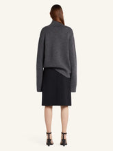 Courrèges Black Grey Zipped Mockneck Merino Wool Jumper