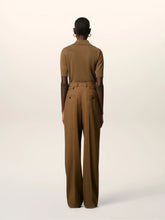 Ami Paris Hazelnut Wool High-Waist Wide Trousers