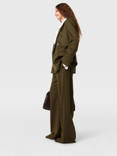 Stella McCartney Khaki Pleated Wool Trousers