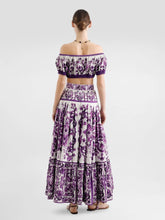 Dolce & Gabbana Majolica-Print Flounced Long Skirt
