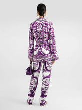 Dolce & Gabbana Majolica-Print Twill Shirt with Belt