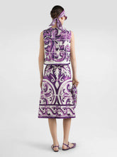 Dolce & Gabbana Majolica-Print Sleeveless Mat Top