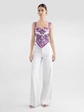 Dolce & Gabbana Majolica-Print Silk Foulard Top