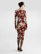 Dolce & Gabbana Vintage Rose-Print Satin Midi Dress