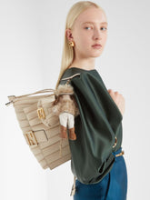 White Nano Mamma Baguette in Pleated Leather