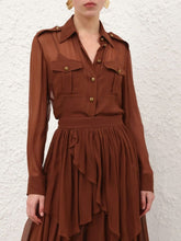 Zimmermann Tan Sheer Silk Memento Pocket Shirt