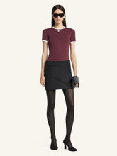 Courrèges Burgundy and Heritage White Signature Contrast T-Shirt