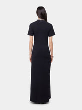 Rabanne Black Cotton Jersey Piercing Long Dress