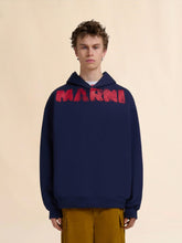 Marni Navy Cotton Sweatshirt with Marni Print