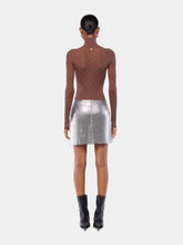 Rabanne Brown Wool Studded Turtleneck Top