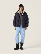 Miu Miu Beige Sable and Blue Reversible Technical Down Jacket