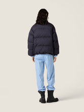 Miu Miu Beige Sable and Blue Reversible Technical Down Jacket