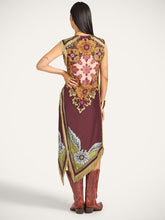 La DoubleJ Bounty Placée Burgundy in Silk Voile Scarf Dress