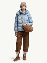 Moncler Light Blue Maya 70 Hooded Short Down Jacket