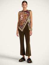 La DoubleJ Bounty Placée Scarf Top in Burgundy Silk Voile