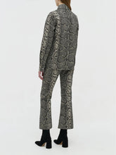 Gabriela Hearst Greyscale Recycled Python-Print Denim Shirt