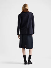 Prada Navy Blue Wool Hopsack Skirt