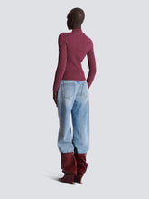 Balmain Purple Fitted Knit Cardigan