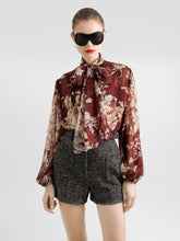 Dolce & Gabbana Rose-Print Chiffon Silk Blouse