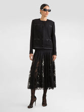 Dolce & Gabbana Black Charmeuse and Lace Midi Skirt