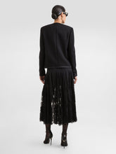 Dolce & Gabbana Black Charmeuse and Lace Midi Skirt