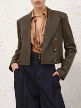 Zimmermann Olive Hypnotic Leather Blazer