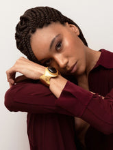 Sylvia Toledano Gold BatWoman Cuff with Smoky Quartz