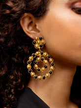 Sylvia Toledano Happy Flower Gold Earrings with Black Onyx