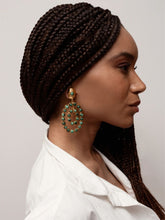 Gina Earrings in Gold and Malachite