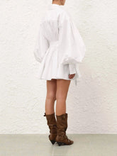 Zimmermann Ivory Rebellion Poplin Mini Dress