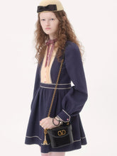 Valentino Garavani Black Shiny Leather Vanity Bag