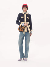 Valentino Garavani Belted Peacoat in Provence Blue and Birch