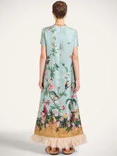 La DoubleJ Zooflora Feather-Trimmed Swing Dress