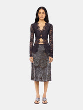 Rabanne Black Lace Long-Sleeved Top