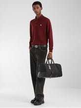 Fendi Burgundy Wool Long-Sleeve Polo