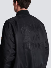 Balmain Black Nylon Bomber with Attitude Embroidery