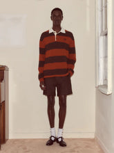 Bode Brown and Red Pine Stripe Polo