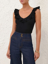 Zimmermann Black Awaken Frill Knit Tank Top