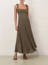 Zimmermann Wanderlust Metallic Olive Maxi Dress