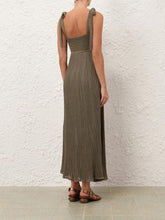 Zimmermann Wanderlust Metallic Olive Maxi Dress