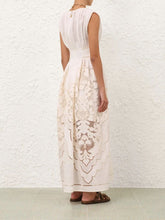 Zimmermann Daylight Waisted Linen Maxi Dress in Cream