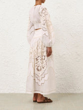 Zimmermann Daylight Embroidered Linen Bodice in Cream