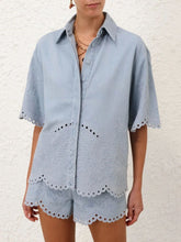 Zimmermann Daylight Denim Shirt in Ice Storm
