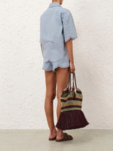 Zimmermann Daylight Denim Shirt in Ice Storm