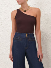 Zimmermann Plum Daylight One Shoulder Top