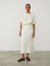 Lisa Yang Cream Asta Brushed Cashmere Skirt