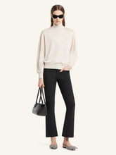 Courrèges Light Sand Merino Wool Mockneck Sweater