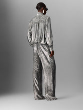 Stella McCartney Silver Animal-Textured Lame Velvet Trousers